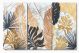Schilderij 3-luik bladeren goud 120 x 80 - Artello