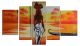 Schilderij Afrikaanse vrouw 5 luik 170 x 100 Artello