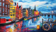 Schilderij Amsterdam kleurrijk - Artello