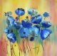 Schilderij blauwe bloemen - Artello