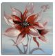 Schilderij bloem en vlinders rood 75 x 75 - Artello