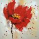 Schilderij bloem rood - Artello