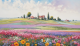 Schilderij bloemen landschap - Artello