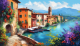 Schilderij dorp Italie - Artello