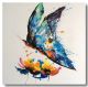 Schilderij gekleurde vlinder - Artello