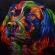 Schilderij hond modern 80 x 80 - Artello