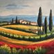 Schilderij idyllisch landschap Italie - Artello