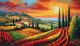 Schilderij Italiaans landschap Toscane - Artello