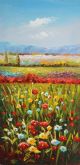 Schilderij landschap bloemen - Artello