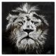 Schilderij metaal portret leeuw 80 x 80 - Artello