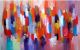 Schilderij modern abstract strepen 90x60 Artello