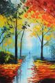 Schilderij modern bomen - Artello