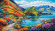Schilderij Nieuw zeeland bergen - Artello