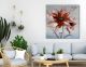 Schilderij bloem en vlinders rood - Artello