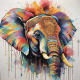 Schilderij olifant artistiek - Artello