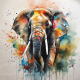 Schilderij olifant kleurrijk - Artello
