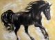 Schilderij paard zwart - Artello