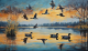Schilderij peaceful lake - Artello