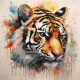 Schilderij portret tijger - Artello