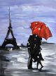 Schilderij romantisch Eiffeltoren - Artello