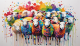 Schilderij schapen kleurrijk - Artello