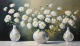 Schilderij stilleven white flowers - Artello