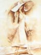 Schilderij vrouw chic beige - Artello