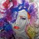 Schilderij vrouw modern 80 x 80 - Artello