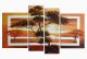 Schilderij zonsondergang 4-luik 160 x 90 Artello