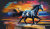 Schilderij black horse modern - Artello