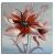 Schilderij bloem en vlinders rood 75 x 75 - Artello