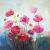 Schilderij bloemen roze - Artello