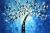 Schilderij boom blauw en wit - Artello
