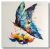 Schilderij gekleurde vlinder 75 x 75 Artello