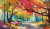 Schilderij landschap kleurrijk - Artello