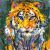 Schilderij modern tijger - Artello