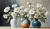 Schilderij stilleven witte bloemen - Artello