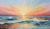Schilderij woeste zee zonsondergang - Artello