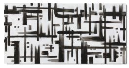 lied Scheermes Per ongeluk Schilderij abstract zwart wit 100 x 50 Artello
