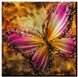 Clancy salami Leninisme Schilderij vlinder metaal 80 x 80 Handgeschilderd - Artello